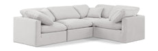 Meridian Furniture - Indulge 105" Cream Velvet Upholstered 4pc. Sectional - 147Cream-Sec4C - GreatFurnitureDeal