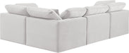 Meridian Furniture - Indulge 105" Cream Velvet Upholstered 4pc. Sectional - 147Cream-Sec4C - GreatFurnitureDeal