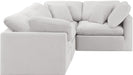 Meridian Furniture - Indulge 105" Cream Velvet Upholstered 4pc. Sectional - 147Cream-Sec4C - GreatFurnitureDeal