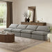 Meridian Furniture - Indulge 140" Grey Velvet Upholstered 4pc. Armless Sofa - 147Grey-S4 - GreatFurnitureDeal