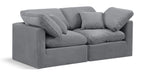 Meridian Furniture - Indulge 70" Grey Velvet Upholstered 2pc. Loveseat - 147Grey-S70 - GreatFurnitureDeal