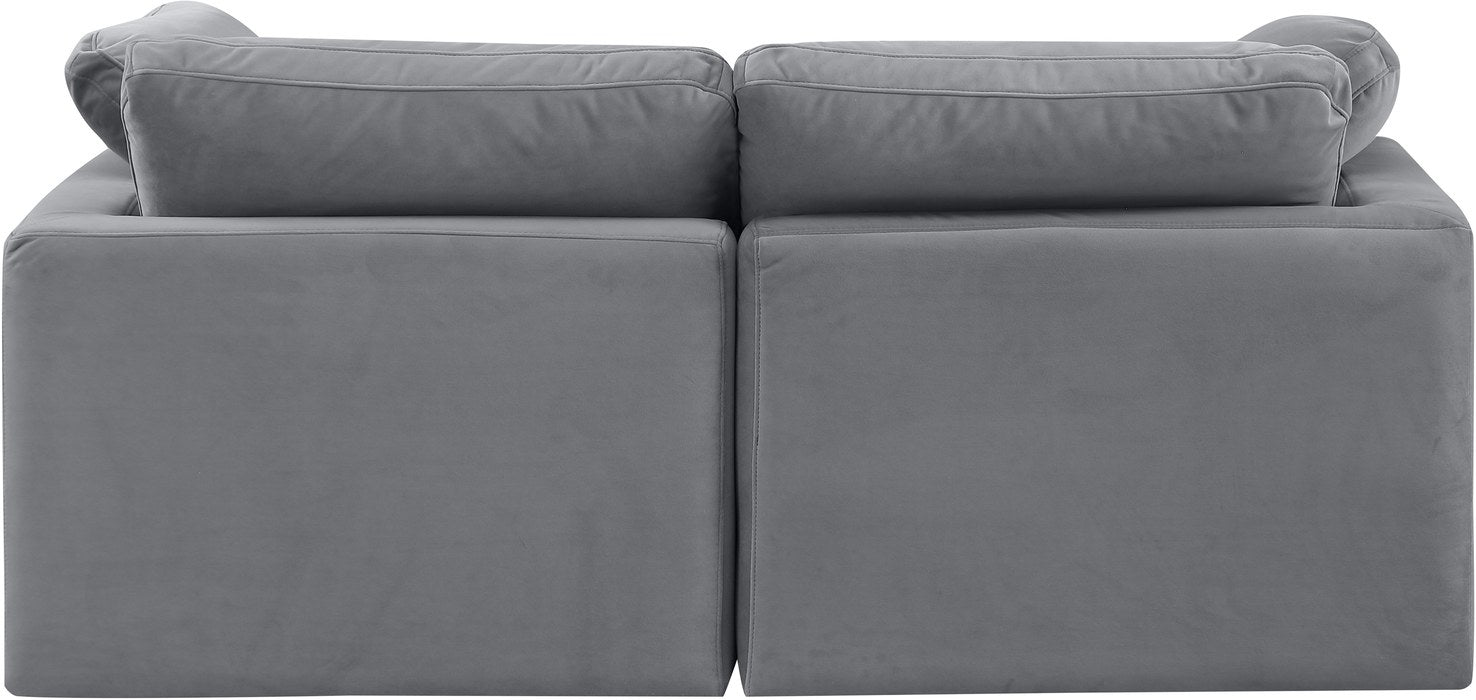 Meridian Furniture - Indulge 70" Grey Velvet Upholstered 2pc. Loveseat - 147Grey-S70 - GreatFurnitureDeal