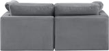 Meridian Furniture - Indulge 70" Grey Velvet Upholstered 2pc. Loveseat - 147Grey-S70 - GreatFurnitureDeal