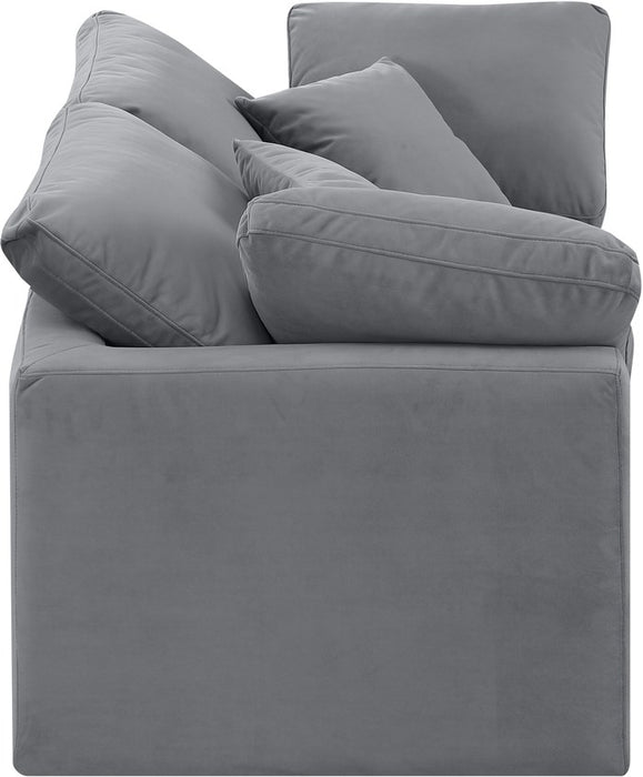 Meridian Furniture - Indulge 70" Grey Velvet Upholstered 2pc. Loveseat - 147Grey-S70 - GreatFurnitureDeal