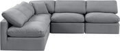 Meridian Furniture - Indulge 105" Grey Velvet Upholstered 5pc. Sectional - 147Grey-Sec5B - GreatFurnitureDeal