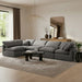 Meridian Furniture - Indulge 140" Grey Velvet Upholstered 5pc. Sectional - 147Grey-Sec5D - GreatFurnitureDeal