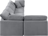 Meridian Furniture - Indulge 140" Grey Velvet Upholstered 5pc. Sectional - 147Grey-Sec5D - GreatFurnitureDeal