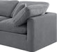 Meridian Furniture - Indulge 140" Grey Velvet Upholstered 5pc. Sectional - 147Grey-Sec5D - GreatFurnitureDeal