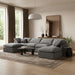 Meridian Furniture - Indulge 140" Grey Velvet Upholstered 6pc. Sectional - 147Grey-Sec6B - GreatFurnitureDeal