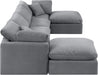 Meridian Furniture - Indulge 140" Grey Velvet Upholstered 6pc. Sectional - 147Grey-Sec6B - GreatFurnitureDeal