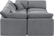Meridian Furniture - Indulge 105" Grey Velvet Upholstered 6pc. Sectional - 147Grey-Sec6C - GreatFurnitureDeal