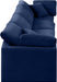 Meridian Furniture - Indulge 140" Navy Velvet Upholstered 4pc. Sofa - 147Navy-S140 - GreatFurnitureDeal