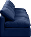 Meridian Furniture - Indulge 140" Navy Velvet Upholstered 4pc. Armless Sofa - 147Navy-S4 - GreatFurnitureDeal