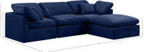 Meridian Furniture - Indulge 105" Navy Velvet Upholstered 4pc. Sectional - 147Navy-Sec4A - GreatFurnitureDeal