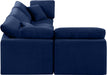 Meridian Furniture - Indulge 105" Navy Velvet Upholstered 4pc. Sectional - 147Navy-Sec4B - GreatFurnitureDeal
