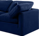 Meridian Furniture - Indulge 105" Navy Velvet Upholstered 4pc. Sectional - 147Navy-Sec4B - GreatFurnitureDeal