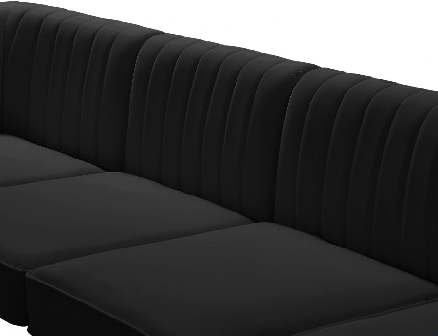Meridian Furniture - Alina 142" Velvet Upholstered 8 Piece Modular Sectional - 604Black-Sec8A