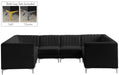 Meridian Furniture - Alina 116.5" Velvet Upholstered 8 Piece Modular Sectional - 604Black-Sec8B - GreatFurnitureDeal