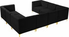 Meridian Furniture - Alina 116.5" Velvet Upholstered 8 Piece Modular Sectional - 604Black-Sec8B - GreatFurnitureDeal