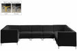 Meridian Furniture - Alina 142" Velvet Upholstered 8 Piece Modular Sectional - 604Black-Sec8C - GreatFurnitureDeal