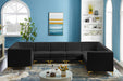 Meridian Furniture - Alina 142" Velvet Upholstered 8 Piece Modular Sectional - 604Black-Sec8C - GreatFurnitureDeal