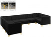 Meridian Furniture - Alina 142" Velvet Upholstered 8 Piece Modular Sectional - 604Black-Sec8C - GreatFurnitureDeal