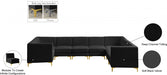 Meridian Furniture - Alina 142" Velvet Upholstered 8 Piece Modular Sectional - 604Black-Sec8C - GreatFurnitureDeal