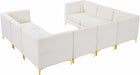 Meridian Furniture - Alina 116.5" Velvet Upholstered 8 Piece Modular Sectional - 604Cream-Sec8B - GreatFurnitureDeal