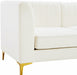 Meridian Furniture - Alina 142" Velvet Upholstered 8 Piece Modular Sectional - 604Cream-Sec8C - GreatFurnitureDeal