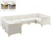 Meridian Furniture - Alina 142" Velvet Upholstered 8 Piece Modular Sectional - 604Cream-Sec8C - GreatFurnitureDeal
