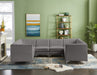 Meridian Furniture - Alina 116.5" Velvet Upholstered 8 Piece Modular Sectional - 604Grey-Sec8B - GreatFurnitureDeal