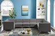 Meridian Furniture - Alina 142" Velvet Upholstered 8 Piece Modular Sectional - 604Grey-Sec8C - GreatFurnitureDeal