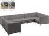 Meridian Furniture - Alina 142" Velvet Upholstered 8 Piece Modular Sectional - 604Grey-Sec8C - GreatFurnitureDeal