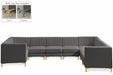 Meridian Furniture - Alina 142" Velvet Upholstered 8 Piece Modular Sectional - 604Grey-Sec8C - GreatFurnitureDeal