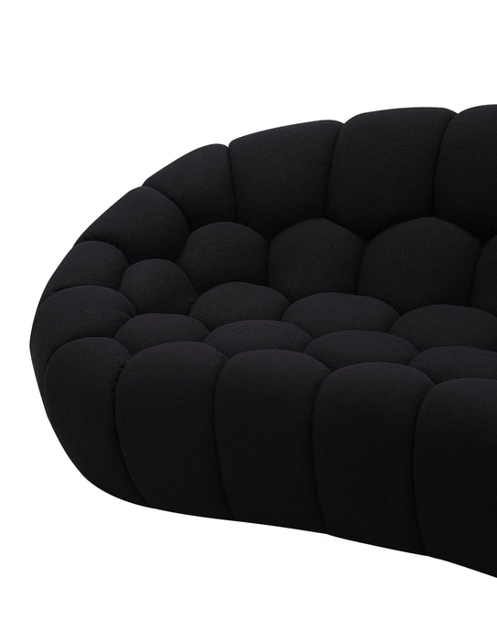 VIG Furniture - Divani Casa Yolonda Modern Curved Black Fabric Loveseat - VGEV-2126C-LOV-BLK