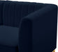 Meridian Furniture - Alina 116.5" Velvet Upholstered 8 Piece Modular Sectional - 604Navy-Sec8B - GreatFurnitureDeal