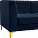 Meridian Furniture - Alina 116.5" Velvet Upholstered 8 Piece Modular Sectional - 604Navy-Sec8B - GreatFurnitureDeal