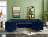 Meridian Furniture - Alina 116.5" Velvet Upholstered 8 Piece Modular Sectional - 604Navy-Sec8B - GreatFurnitureDeal
