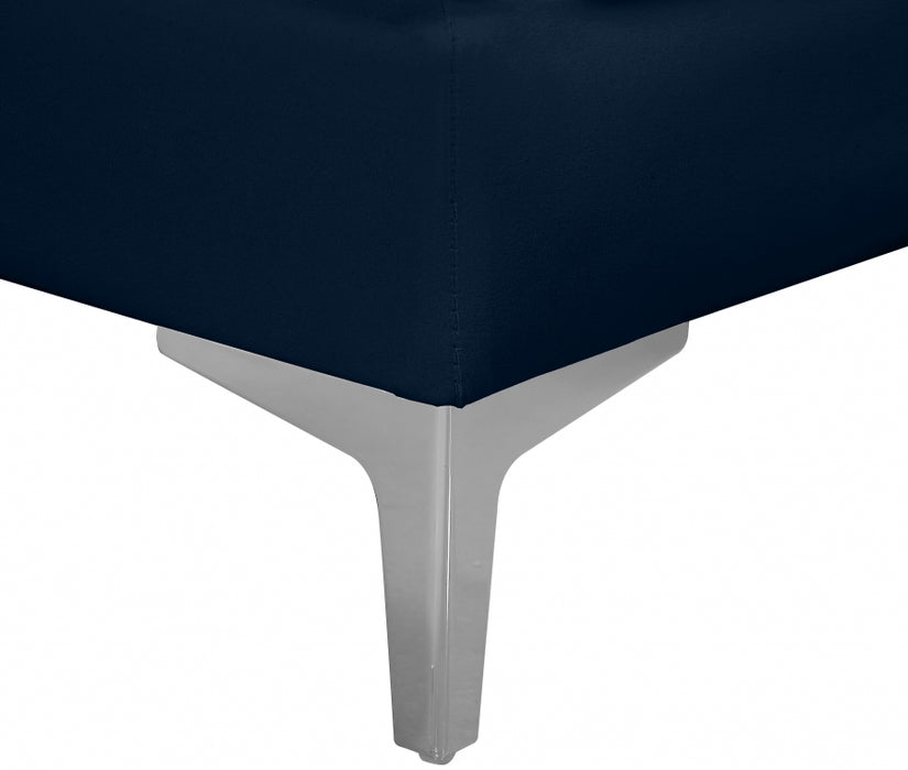 Meridian Furniture - Alina 142" Velvet Upholstered 8 Piece Modular Sectional - 604Navy-Sec8C - GreatFurnitureDeal