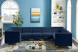 Meridian Furniture - Alina 142" Velvet Upholstered 8 Piece Modular Sectional - 604Navy-Sec8C - GreatFurnitureDeal