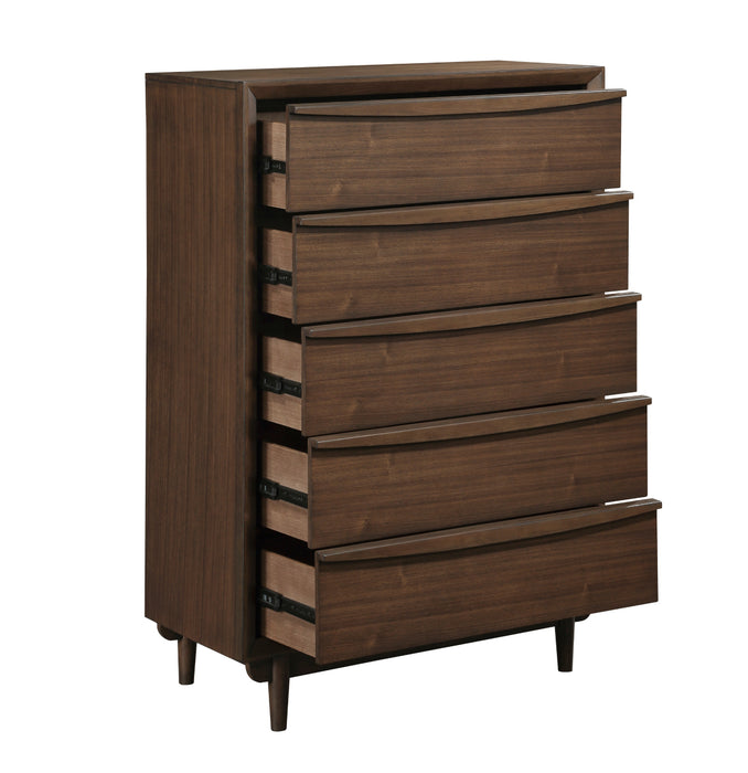 Homelegance - Astrid 5 Drawer Chest in Walnut - 1501-9 - GreatFurnitureDeal