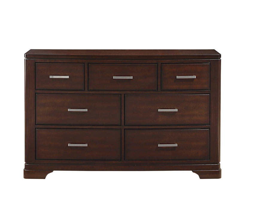 Homelegance - Hudson 7 Drawer Dresser and Mirror Set in Cherry - 1520CH-5-6 - GreatFurnitureDeal