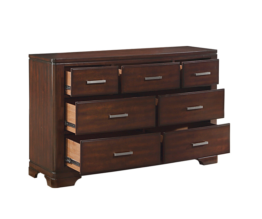 Homelegance - Hudson 7 Drawer Dresser and Mirror Set in Cherry - 1520CH-5-6 - GreatFurnitureDeal