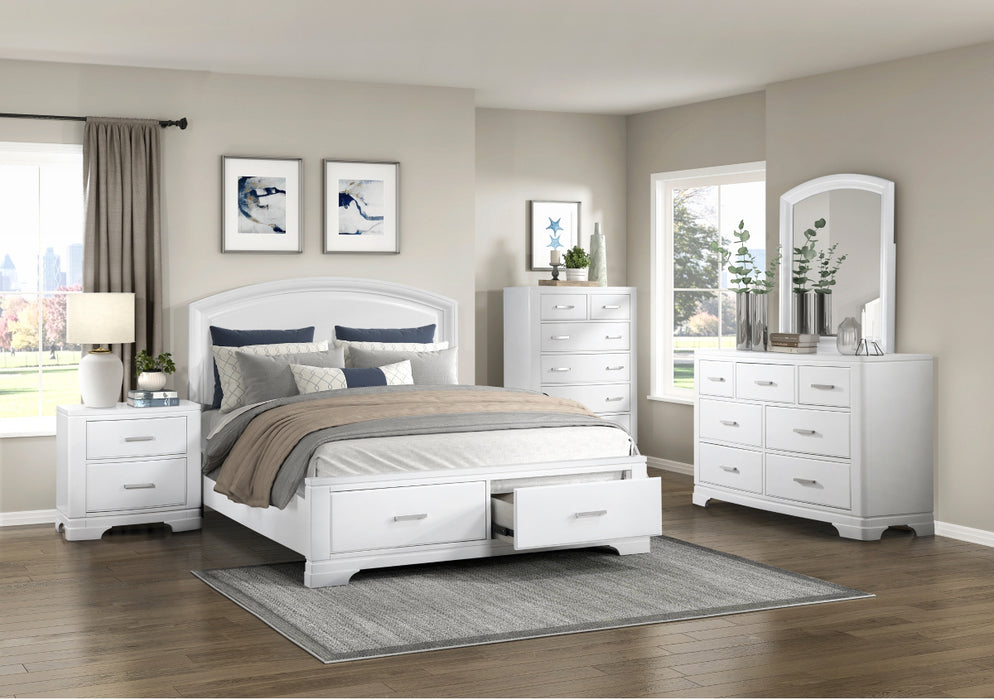 Homelegance - Hudson 5 Piece Queen Platform Storage Bedroom Set in White - 1520WH-1-5SET - GreatFurnitureDeal