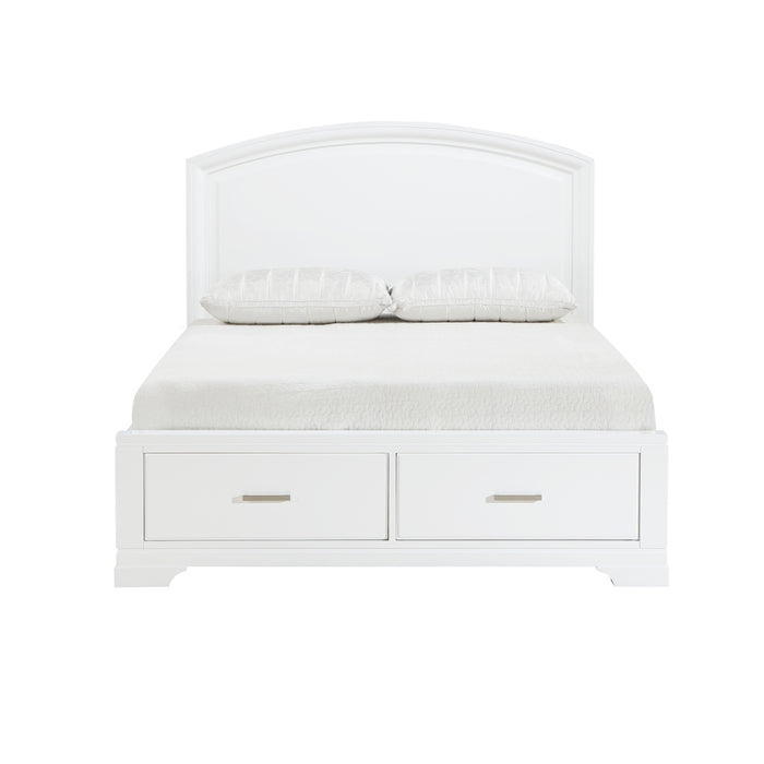 Homelegance - Hudson King Platform Bed with Footboard Storage in White - 1520WHK-1EK - GreatFurnitureDeal