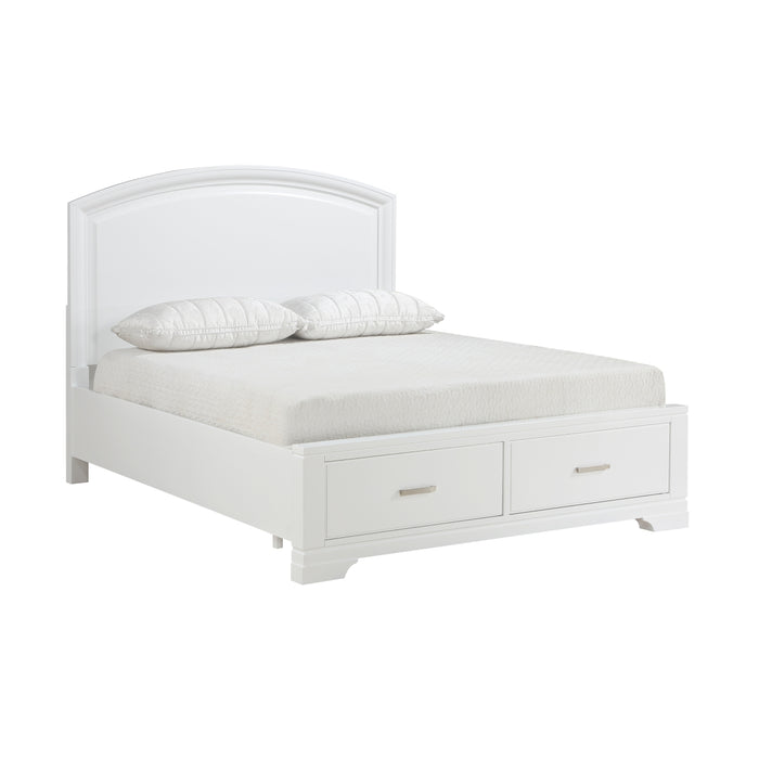 Homelegance - Hudson Queen Platform Bed with Footboard Storage in White - 1520WH-1 - GreatFurnitureDeal