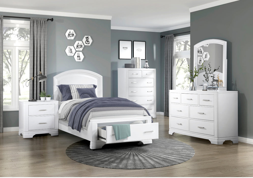 Homelegance - Hudson 5 Piece Full Platform Storage Bedroom Set in White - 1520WHF-1-5SET - GreatFurnitureDeal