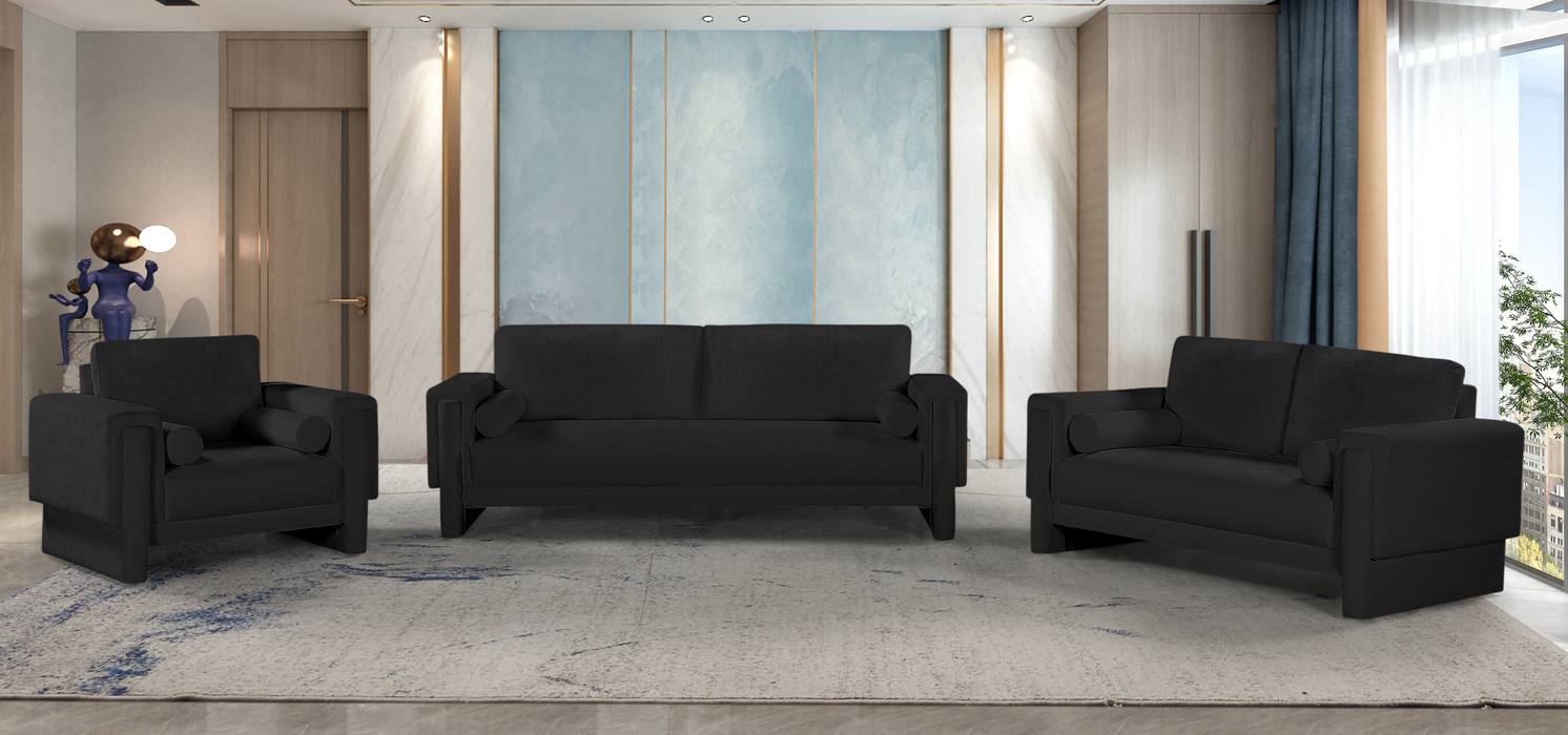 Meridian Furniture - Madeline 89" Black Chenille Fabric Upholstered Sofa - 152Black-S - GreatFurnitureDeal