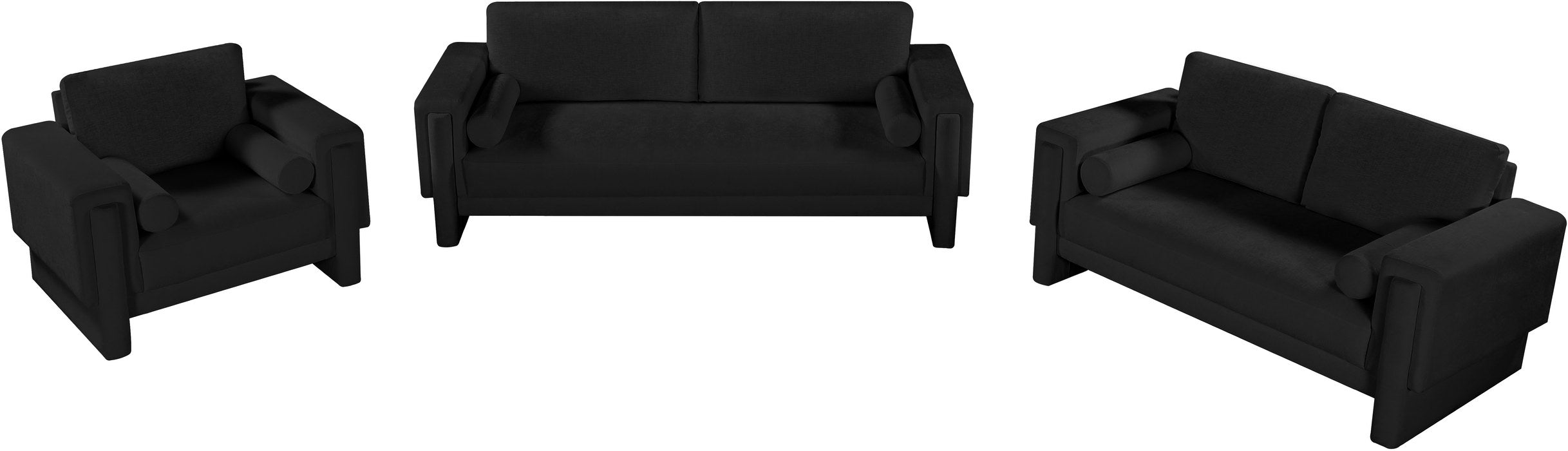 Meridian Furniture - Madeline 89" Black Chenille Fabric Upholstered Sofa - 152Black-S - GreatFurnitureDeal