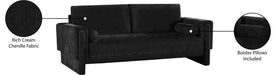 Meridian Furniture - Madeline 89" Black Chenille Fabric Upholstered Sofa - 152Black-S - GreatFurnitureDeal